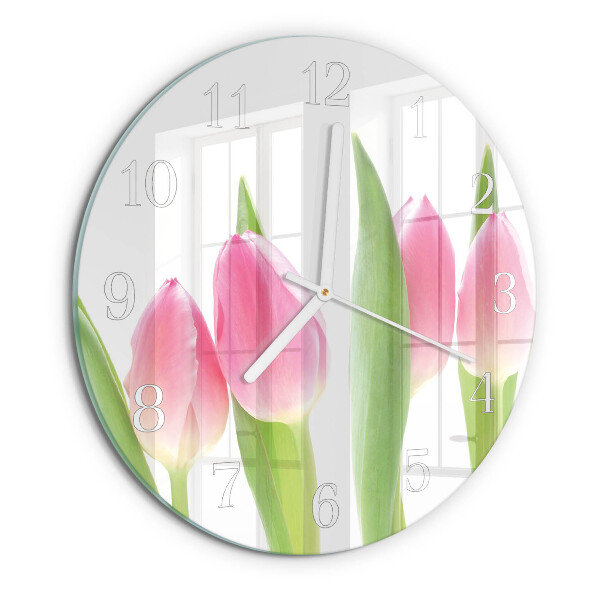 Ronde glazen klok Tulpen