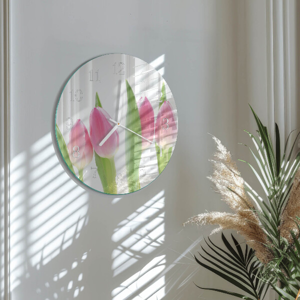 Ronde glazen klok Tulpen