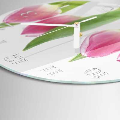 Ronde glazen klok Tulpen
