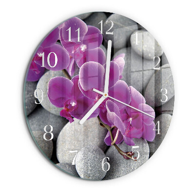 Ronde glazen klok Orchideeënstenen