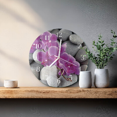 Ronde glazen klok Orchideeënstenen