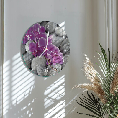 Ronde glazen klok Orchideeënstenen