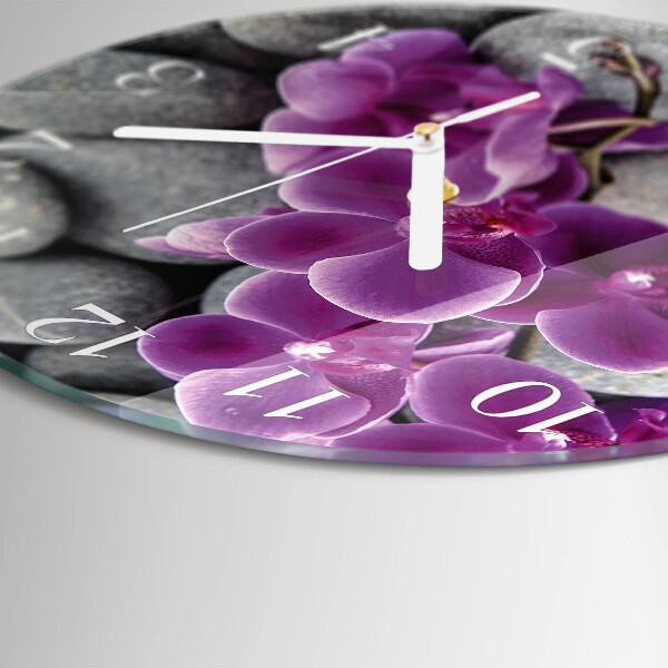 Ronde glazen klok Orchideeënstenen