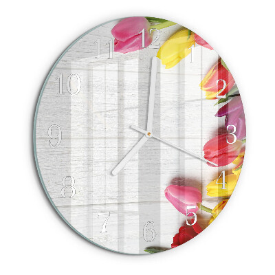 Ronde glazen klok Tulpen