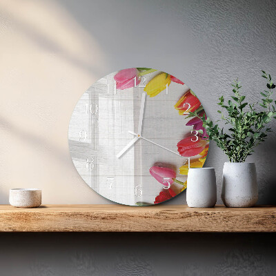 Ronde glazen klok Tulpen