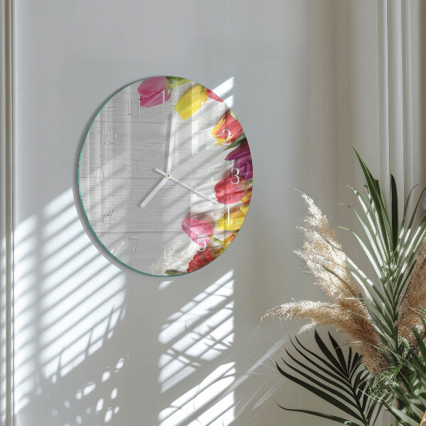 Ronde glazen klok Tulpen