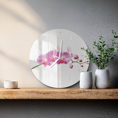 Ronde glazen klok Orchidee