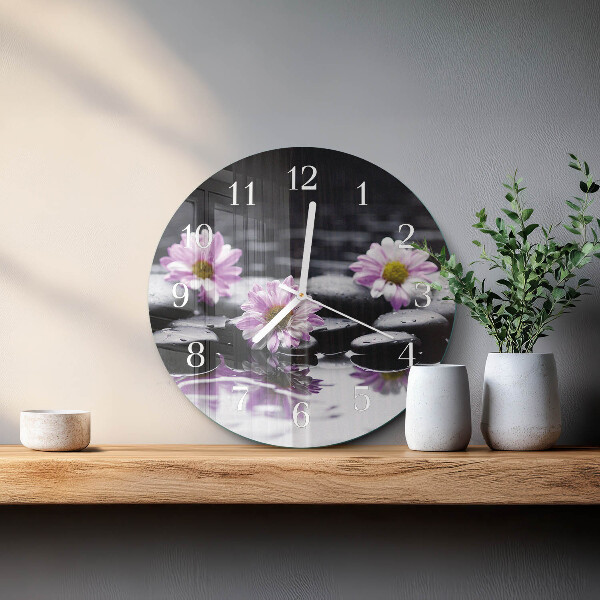Ronde glazen klok Bloemen
