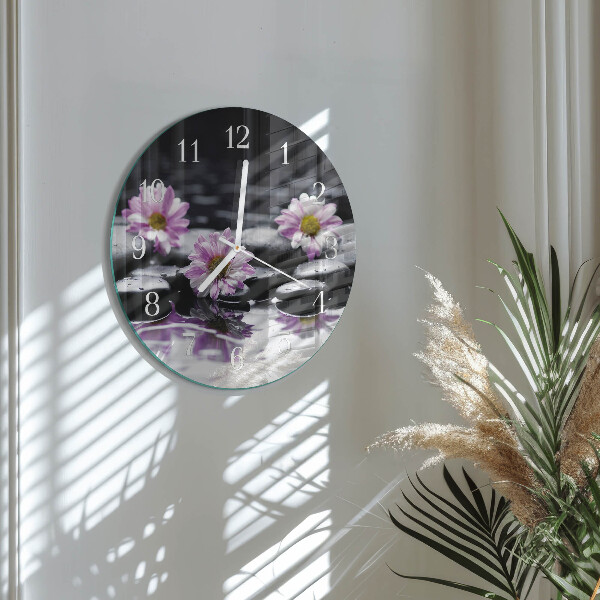 Ronde glazen klok Bloemen