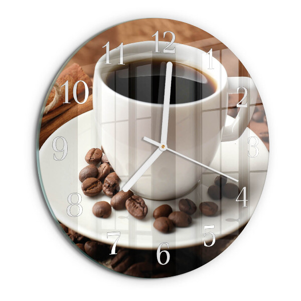 Ronde glazen klok Koffie