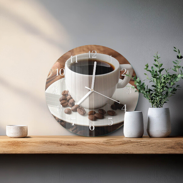 Ronde glazen klok Koffie