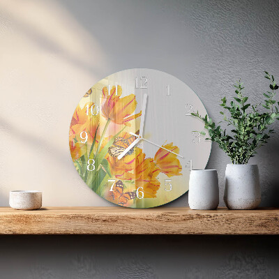 Ronde glazen klok Tulpen