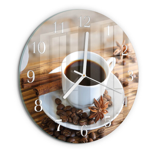 Ronde glazen klok Koffie