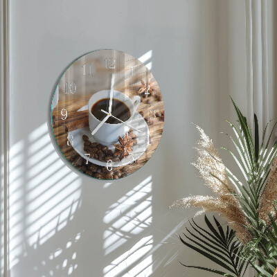 Ronde glazen klok Koffie