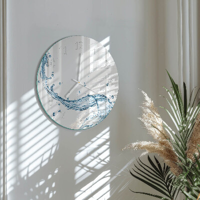 Ronde glazen klok Water