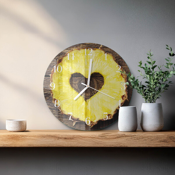 Ronde glazen klok Ananas