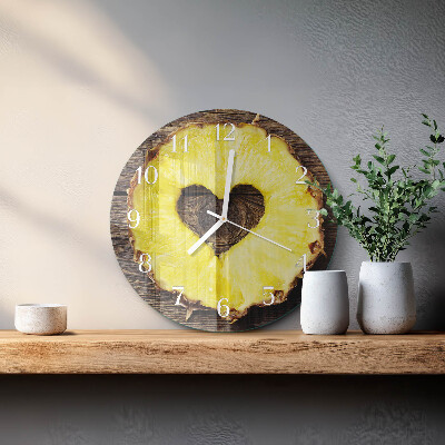 Ronde glazen klok Ananas