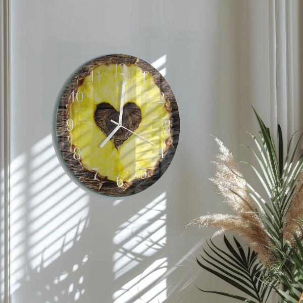 Ronde glazen klok Ananas