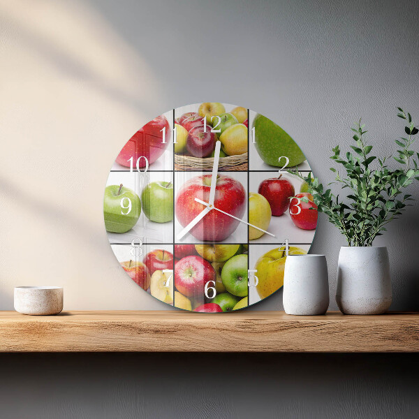 Ronde glazen klok Appels