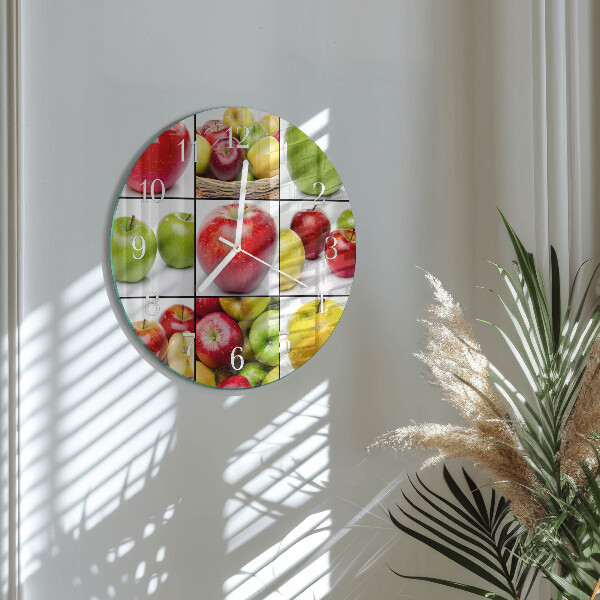 Ronde glazen klok Appels