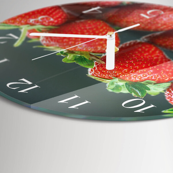 Ronde glazen klok Aardbeien