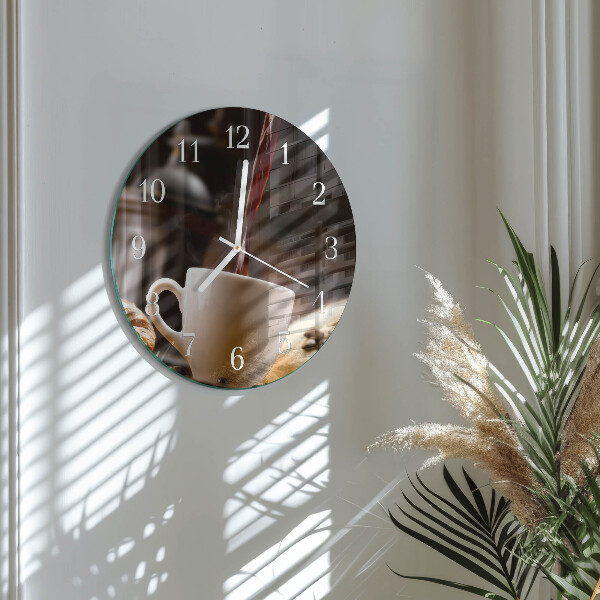 Ronde glazen klok Koffie