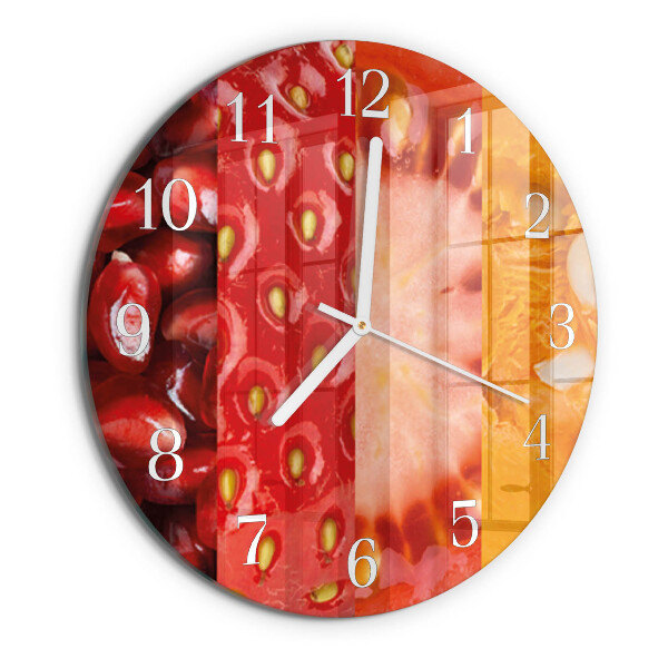 Ronde glazen klok Fruit