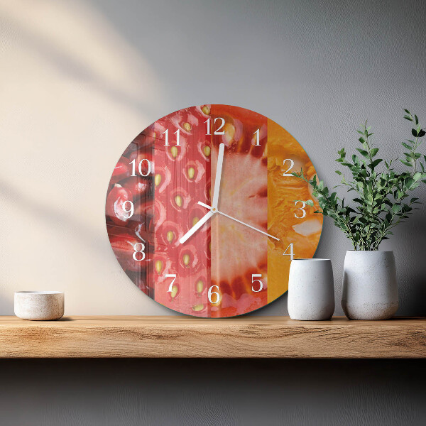 Ronde glazen klok Fruit