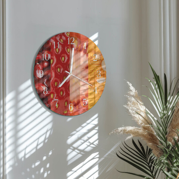 Ronde glazen klok Fruit