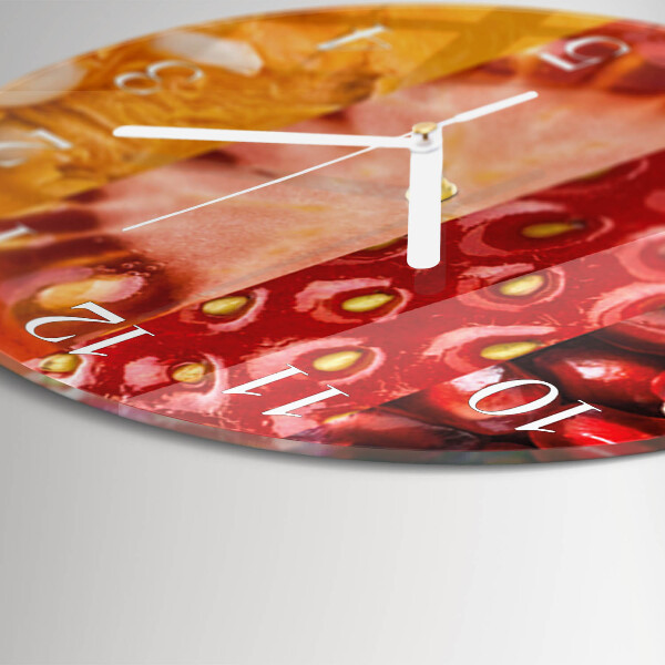 Ronde glazen klok Fruit