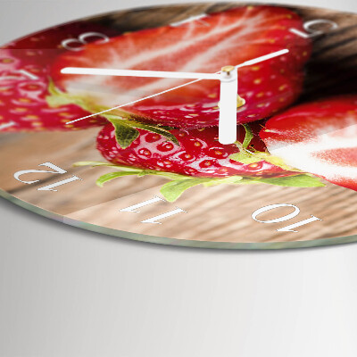 Ronde glazen klok Aardbeien