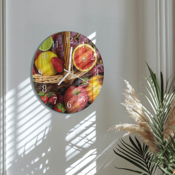 Ronde glazen klok Fruit