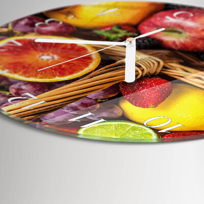 Ronde glazen klok Fruit