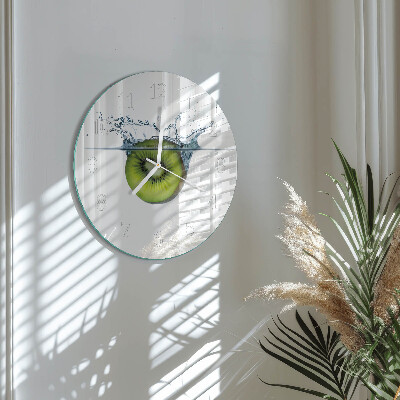 Ronde glazen klok Kiwi