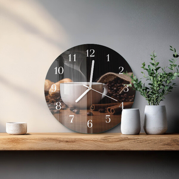 Ronde glazen klok Koffie
