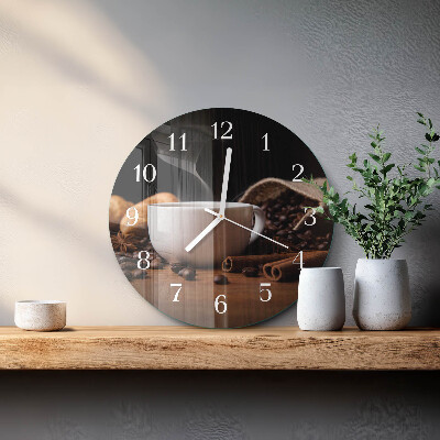 Ronde glazen klok Koffie