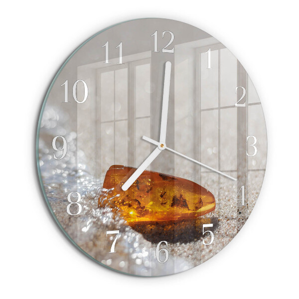Ronde glazen klok Amber