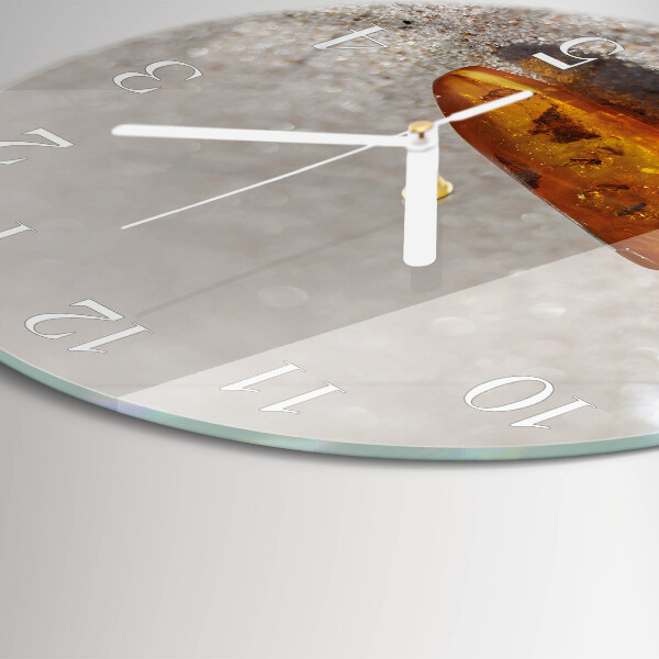 Ronde glazen klok Amber