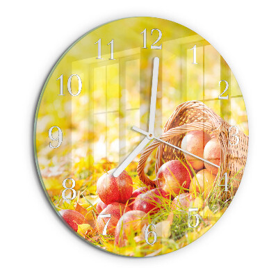 Ronde glazen klok Appels