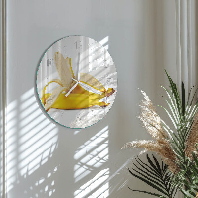 Ronde glazen klok Bananen