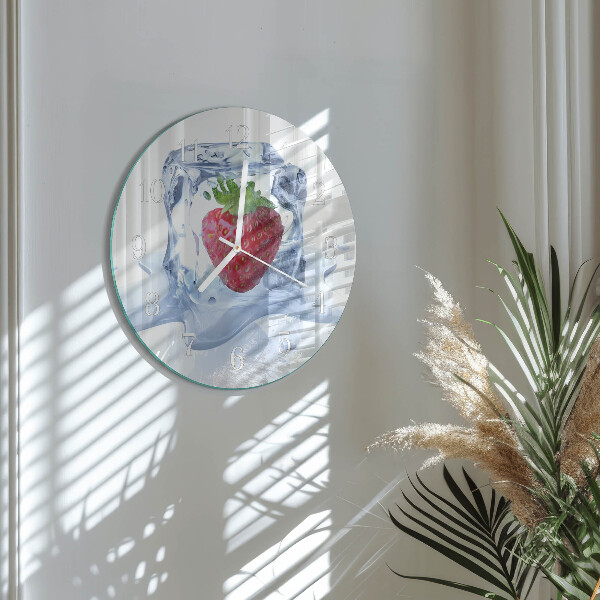 Ronde glazen klok Aardbeienijs