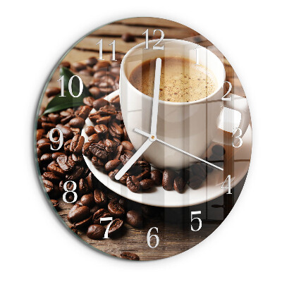 Ronde glazen klok Koffie