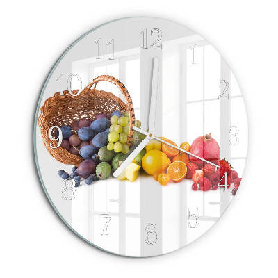 Ronde glazen klok Fruit