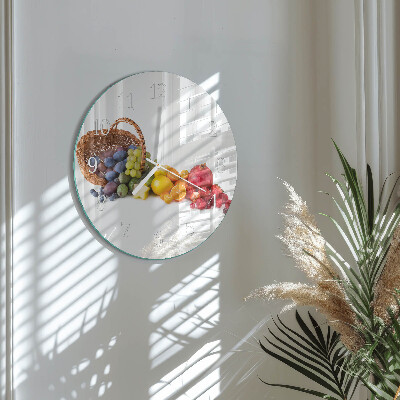 Ronde glazen klok Fruit