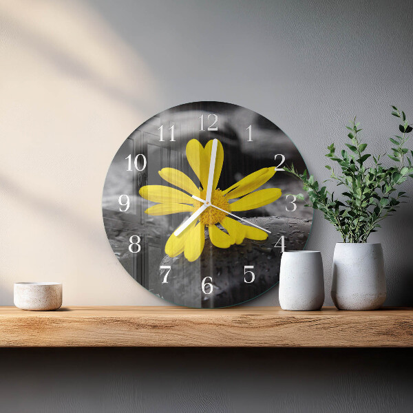 Ronde glazen klok Bloem