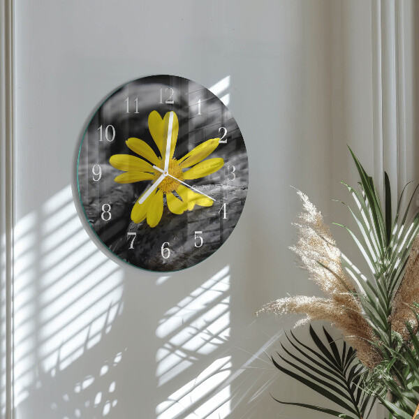 Ronde glazen klok Bloem