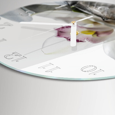 Ronde glazen klok Orchidee