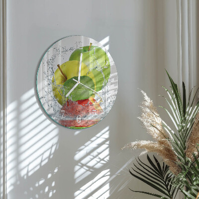 Ronde glazen klok Appel