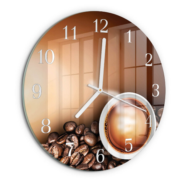 Ronde glazen klok Koffie