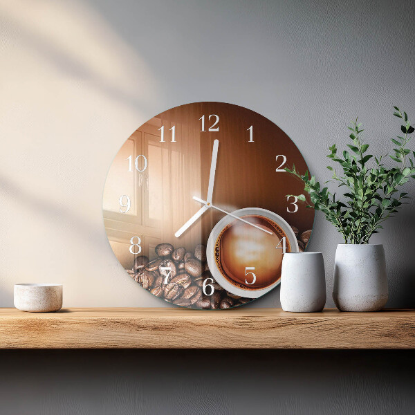 Ronde glazen klok Koffie